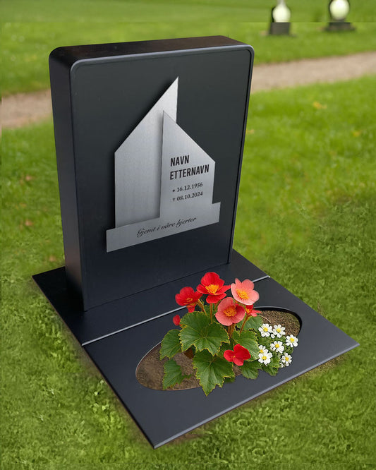 Gravstøtte - Med eget designskilt